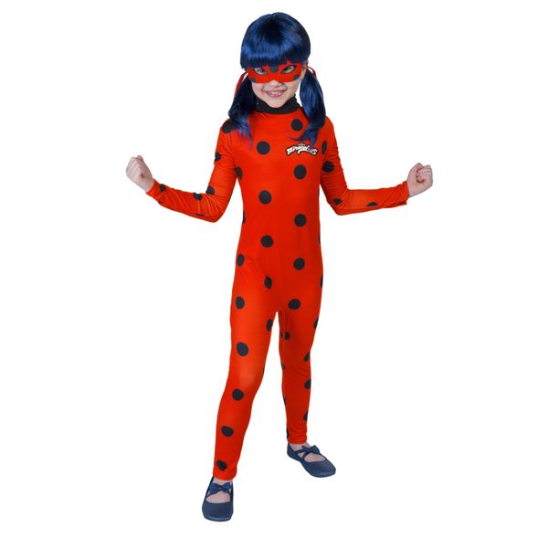 Costume lady bug miraculous – tutina stampata con mascherina rossa - MIRACOLOUS