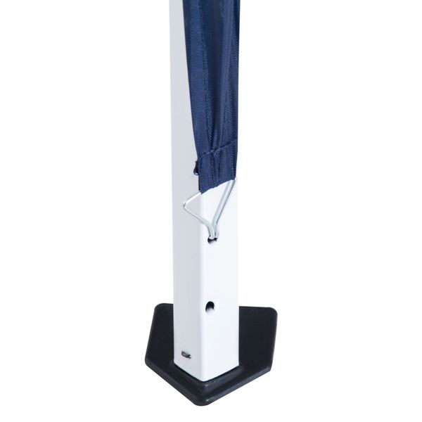 Gazebo pieghevole da giardino 2.4x2.4m con struttura in acciaio e corde antivento, blu - 