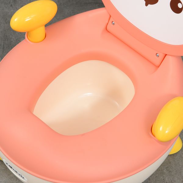 Vasino per bambini con schienale, vaschetta rimovibile e braccioli, età 6 mesi-3 anni, rosa - 