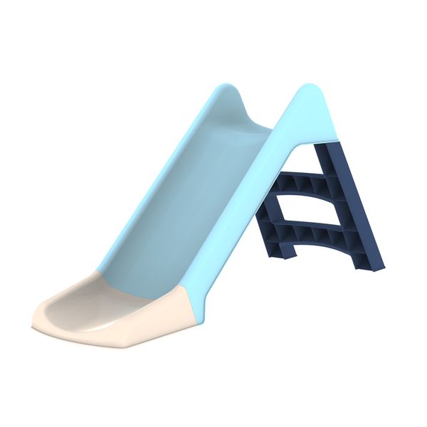 Scivolo azzurro esterno per bambini con scala antiscivolo 3 gradini - 120cm discesa, 30kg max, 135x46x67cm - SUN&SPORT