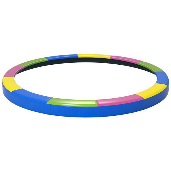 Copertura tappeto elastico ø366x30 cm pieghevole e portatile, in plastica, pe e schiuma, multicolore - 