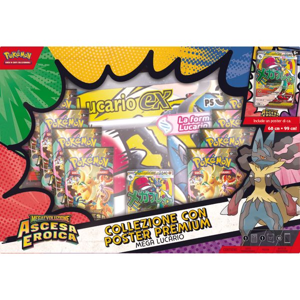 Pokémon collezione con poster premium di mega lucario-ex e mega gardevoir-ex - POKEMON
