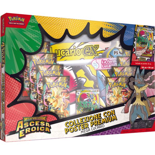 Pokémon collezione con poster premium di mega lucario-ex e mega gardevoir-ex - POKEMON