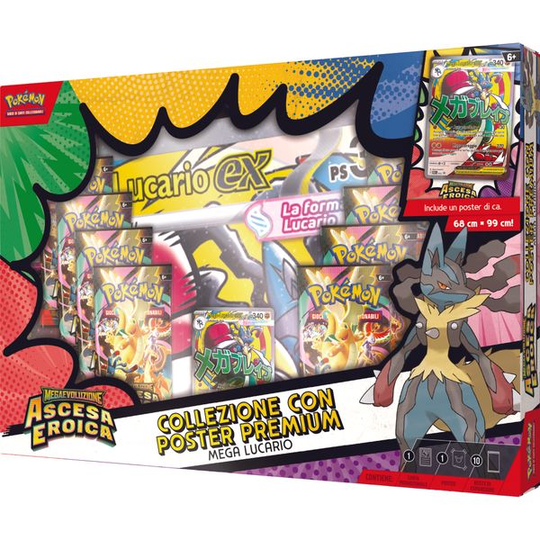 Pokémon collezione con poster premium di mega lucario-ex e mega gardevoir-ex - POKEMON
