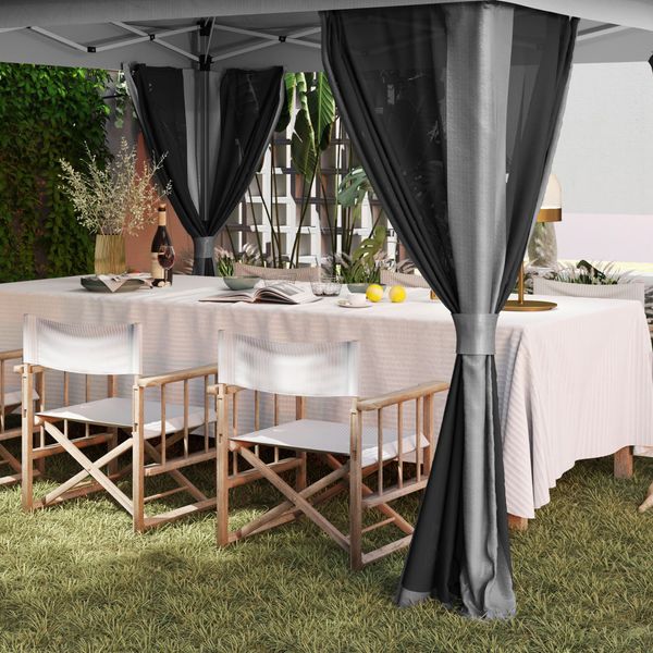 Gazebo pieghevole 3.6x3.6 m con pareti, altezza regolabile e protezione upf50+, borsa con ruote, grigio - 