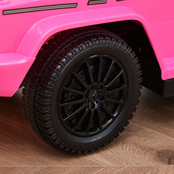 Macchina a spinta per bambini 12-36 mesi con licenza mercedes, tettuccio e maniglia, 85.5x40.5x95 cm, rosa - 