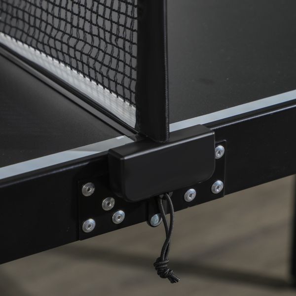Tavolo ping pong pieghevole con maniglia da trasporto, in alluminio e legno, 152x76x72 cm, nero - 
