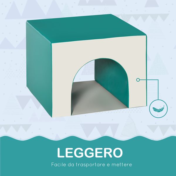 Set 4 blocchi di costruzioni morbidi per bambini da 1-3 anni modulabile, multicolore - 