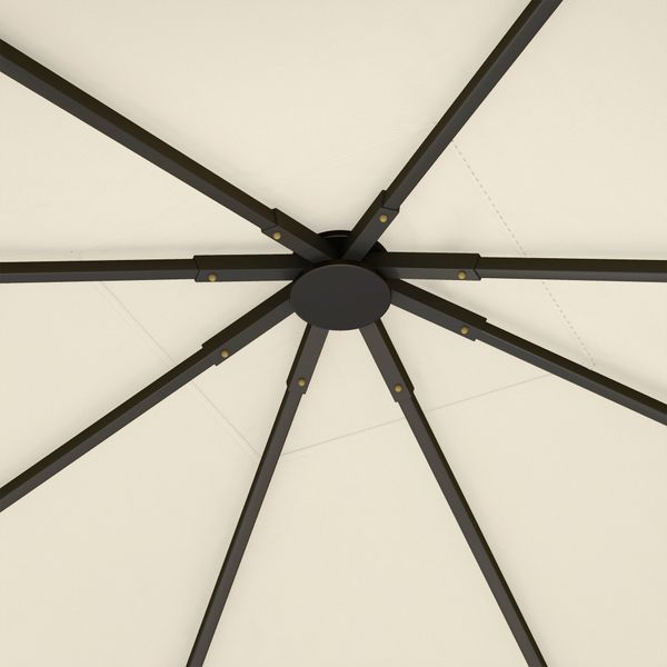 Copertura per gazebo 3x3 m da giardino con 8 fori di drenaggio, in tessuto oxford 600d, bianco crema - 