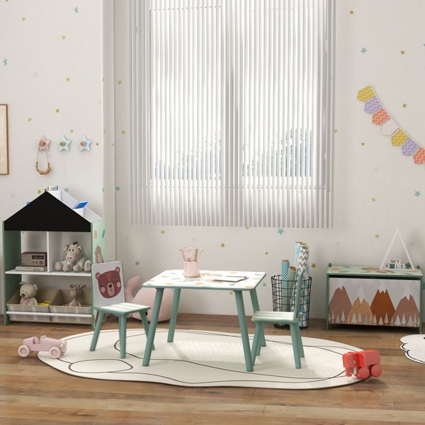 Scaffale portagiochi per bambini con ripiani e cassetti rimovibili, verde - 