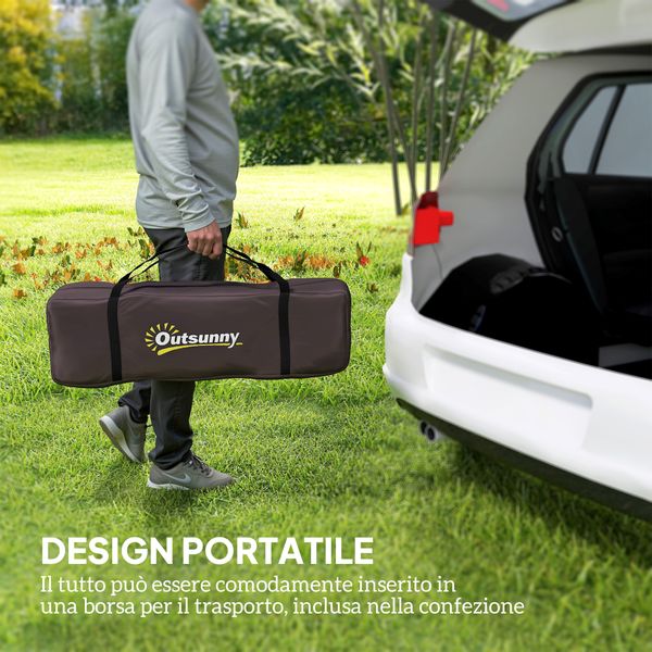 Tenda da campeggio da 2-4 persone con stanze separate, impermeabile con doppie porte, grigio - 
