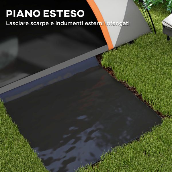 Tenda da campeggio 2 posti con finestra a rete e gancio, in poliestere, 210x150x110 cm, grigio e arancione - 