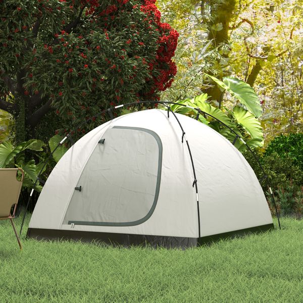 Tenda da campeggio 3 persone con camera e veranda, impermeabile 3000mm e borsa di trasporto, azzurro - 
