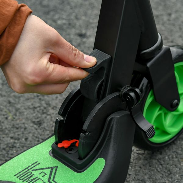 Monopattino elettrico pieghevole per bambini 6+ anni ad altezza regolabile, 71x36.5x75-80 cm, nero e verde - 