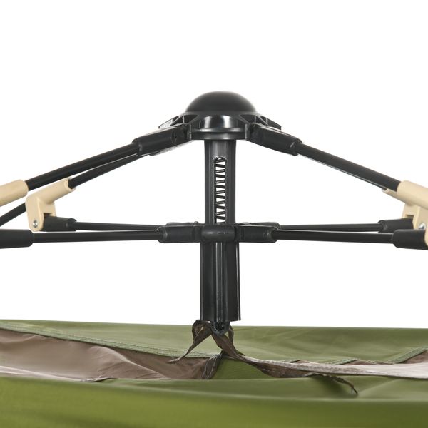 Tenda da campeggio 2 posti con borsa da trasporto, ganci per lampade e tasche portaoggetti, 210x210x135 cm - 