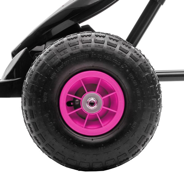Go kart a pedali per bambini 5-12 anni con sedile regolabile, in metallo e pp 121x58x61 cm, rosa e nero - 