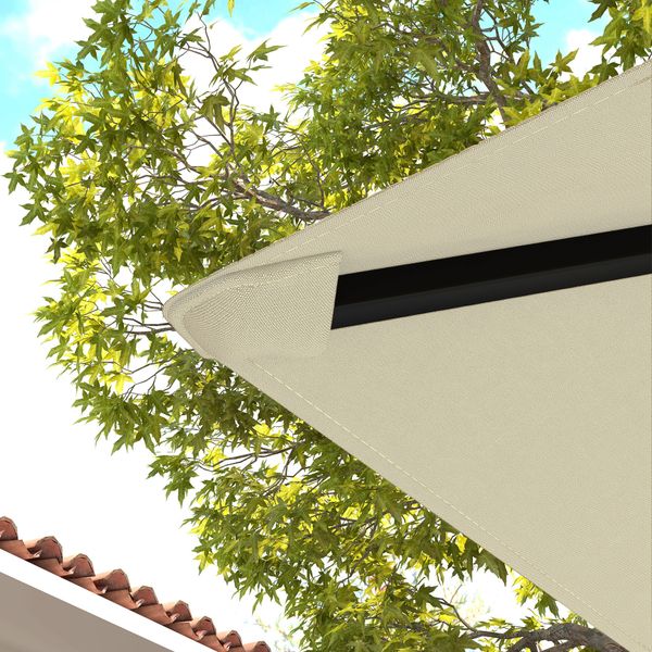 Copertura per gazebo 3x3 m da giardino con 8 fori di drenaggio, in tessuto oxford 600d, bianco crema - 
