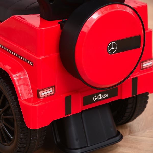 Macchina a spinta per bambini 12-36 mesi con licenza mercedes, tettuccio e maniglia, 85.5x40.5x95 cm, rosso - 