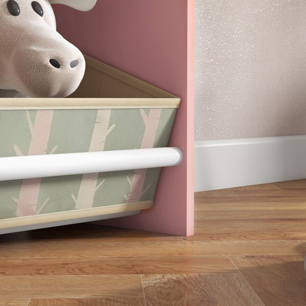 Scaffale portagiochi per bambini con ripiani e cassetti rimovibili, rosa - 