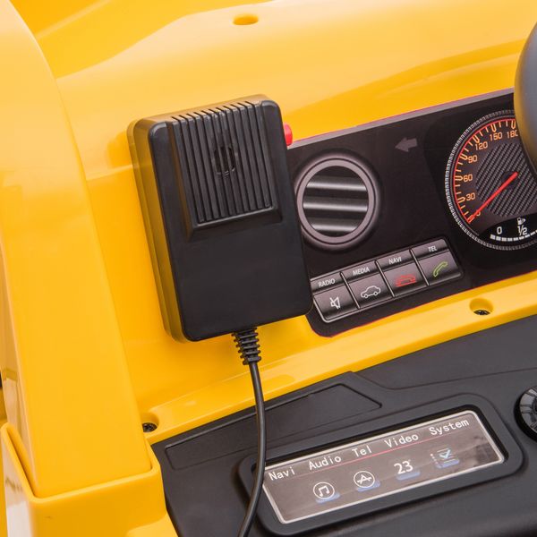 Camion giocattolo licenza caterpillar con telecomando, fari, secchio e pala, 110x70.5x61.5 cm, giallo - 