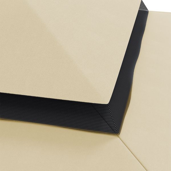 Tettuccio di ricambio per gazebo da giardino 3x3m con tetto a 2 livelli in poliestere beige - 