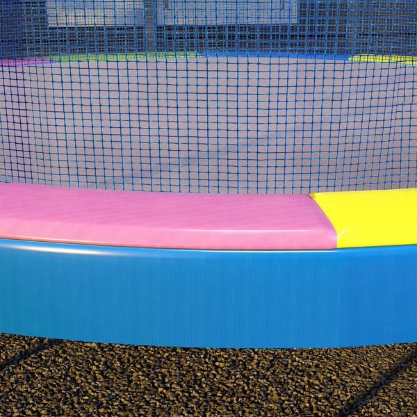 Copertura tappeto elastico ø366x30 cm pieghevole e portatile, in plastica, pe e schiuma, multicolore - 