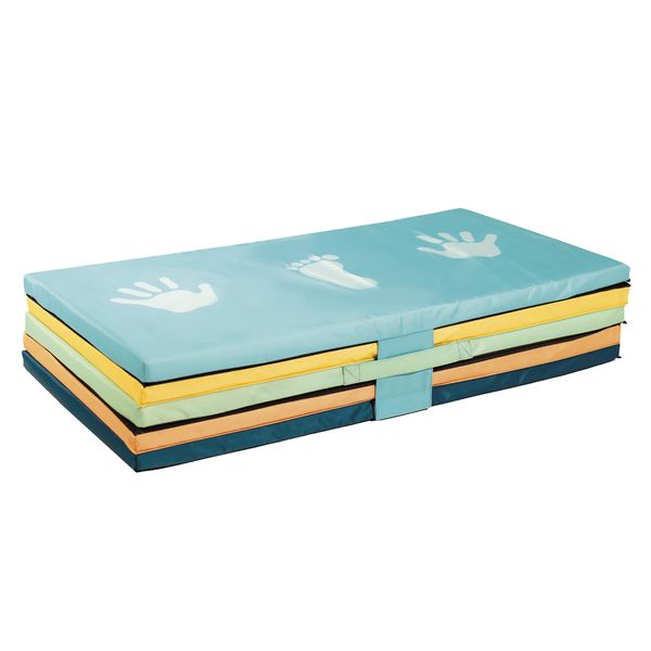Materassino ginnastica active play con disegni mani piedi - 177x72x2,5cm pieghevole trasportabile - SUN&SPORT