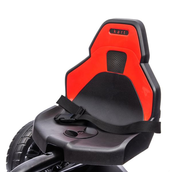 Go kart a pedali per bambini 3-8 anni con sedile regolabile e ruote in eva, 100x58x58.5 cm, rosso nero - 