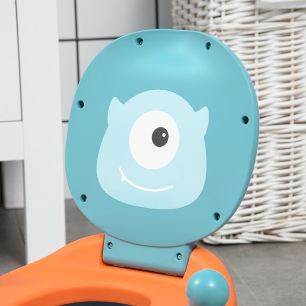 Vasino per bambini da 6 mesi a forma di alieno, seduta ergonomica, schienale e vaschetta rimovibile, blu - 