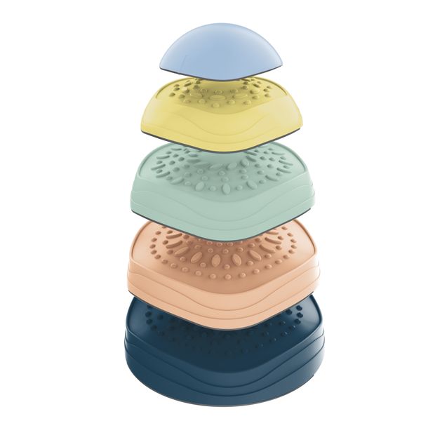 Set 5 pietre equilibrio active play colorate - testurizzate impilabili ø33x37cm - SUN&SPORT