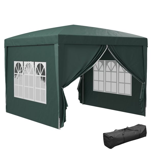 Gazebo 3x3 m da giardino impermeabile in acciaio con copertura in tessuto oxford, verde - 