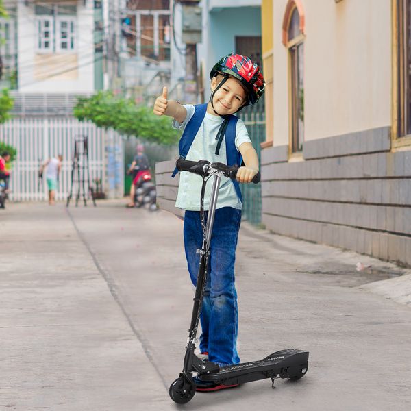 Monopattino elettrico per bambini pieghevole da 120w, velocità max 12km/h e portata 50kg, 74x36x69-91 cm, nero - 