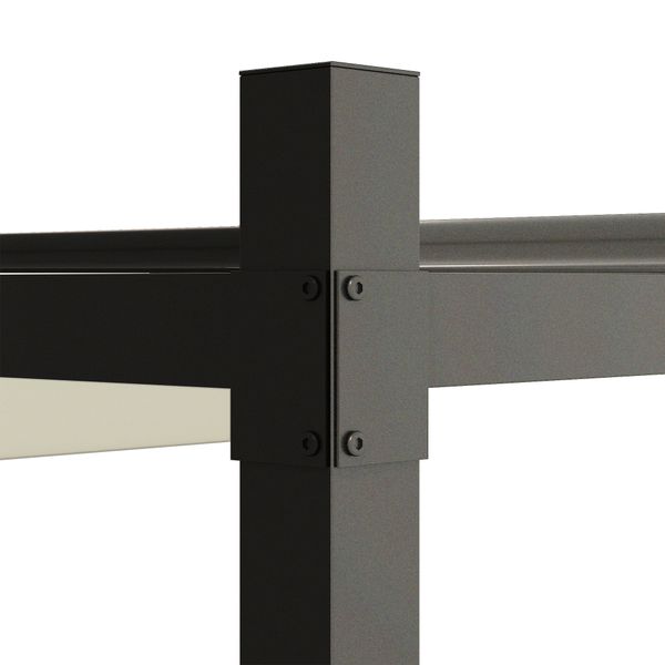 Gazebo pergola 3x3 m con tettuccio retrattile, 8 viti e 8 picchetti, in poliestere 180g e metallo, bianco crema - 
