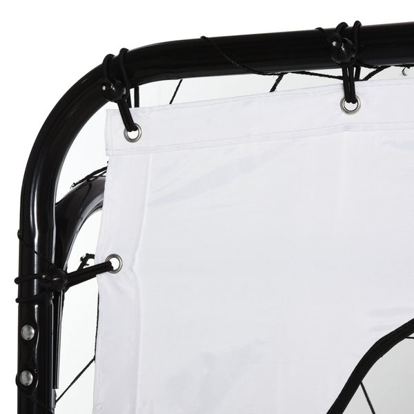 Porta da calcio per bambini e adulti con rete in pe, in metallo e oxford, bianco e nero, 240x88x171.5cm - 