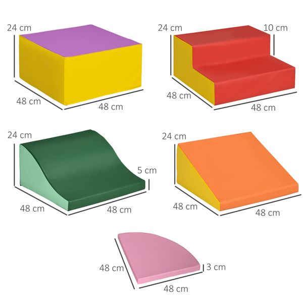 Set costruzioni morbide per bambini 1-3 anni da 6 pezzi in pu ed epe multicolore - 