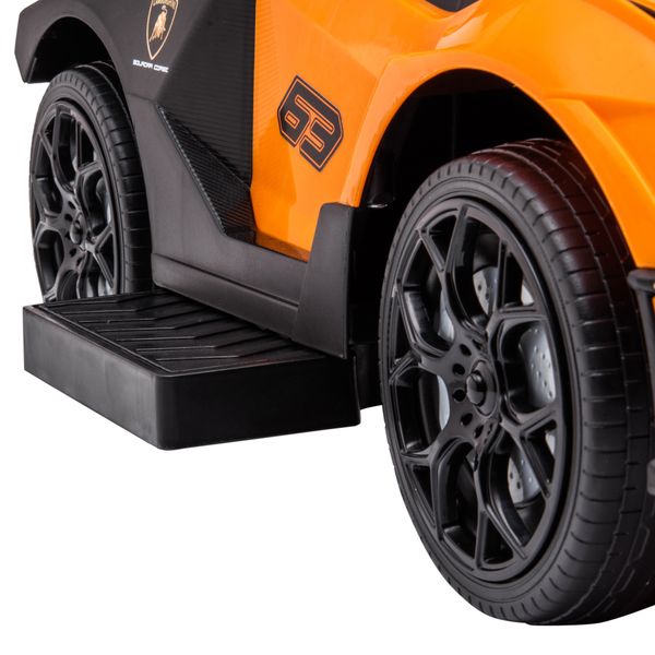 Macchinina per bambini 2 in 1 con maniglione e barriera di sicurezza, 86.5x40x89.5 cm, arancione e nero - 