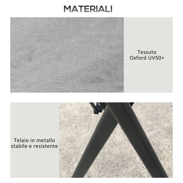 Gazebo pieghevole 4x4 con borsa da trasporto, picchetti, funi e sacchi di sabbia inclusi, 392x392x283 cm, grigio - 