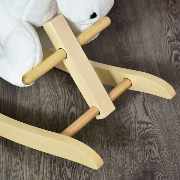 Cavallo a dondolo unicorno con musica in metallo e legno 65x32x55cm - 