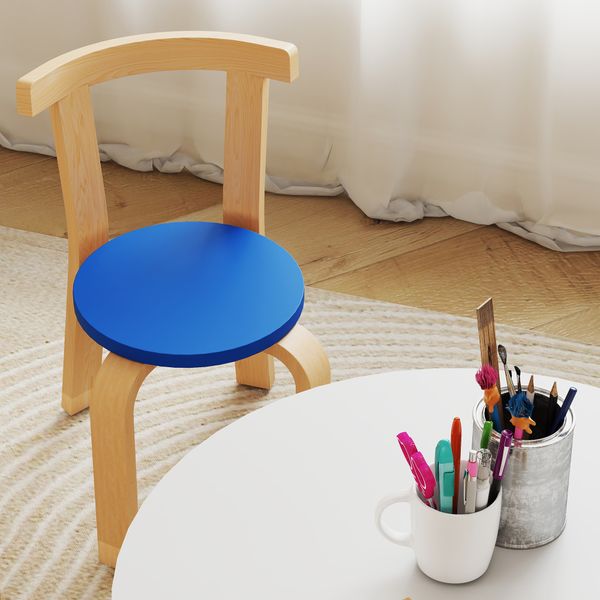 Set tavolo e sedie per bambini 3-8 anni 5 pz con bordi arrotondati in legno multicolore - 