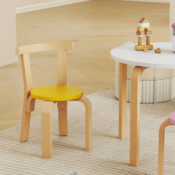 Set tavolo e sedie per bambini 3-8 anni 5 pz con bordi arrotondati in legno multicolore - 
