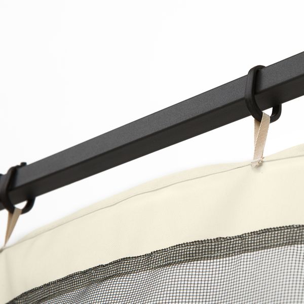Zanzariera per gazebo tende di ricambio universale con cerniere, 352x207cm - nero e beige - 