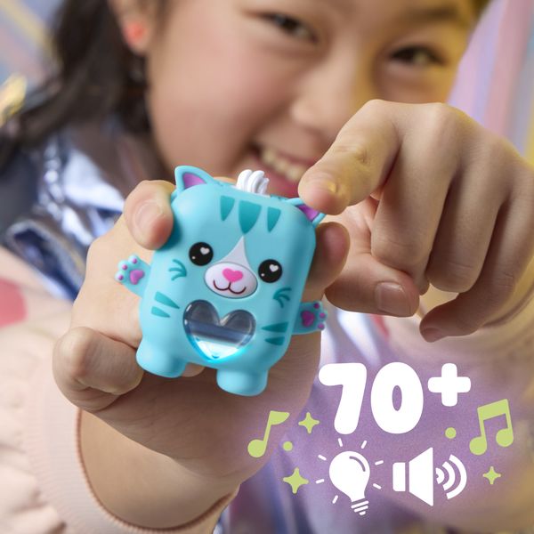 Hasbro nano-mals, pawtricia la gattina blu - portachiavi interattivo - HASBRO GAMING