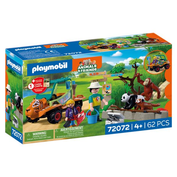 Playmobil 72072 zoo: guardiano di zoo con veicolo - Playmobil