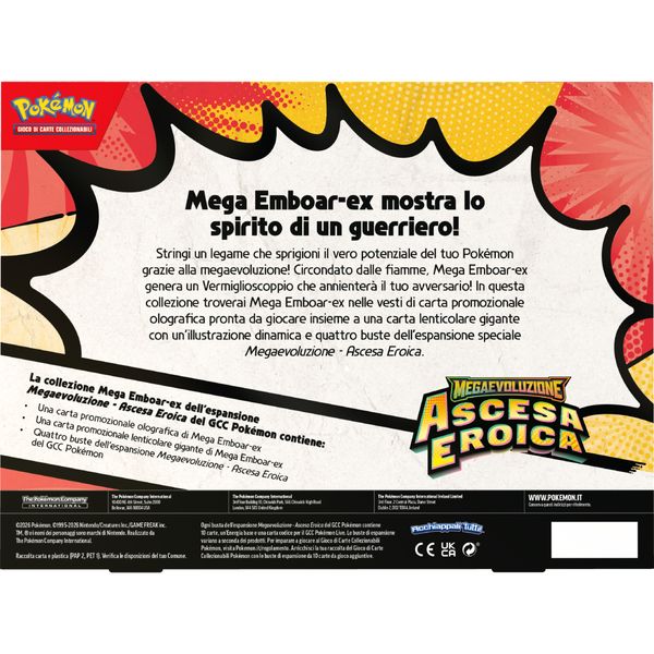 Pokémon gcc collezione mega emboar-ex, mega feraligatr-ex e mega meganium-ex dell'espansione megaevoluzione - ascesa eroica - assortito - POKEMON