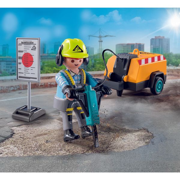 Playmobil 71752 lavoratore con martello pneumatico - Playmobil
