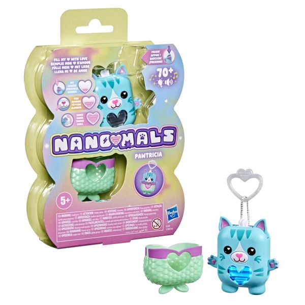 Hasbro nano-mals, pawtricia la gattina blu - portachiavi interattivo - HASBRO GAMING