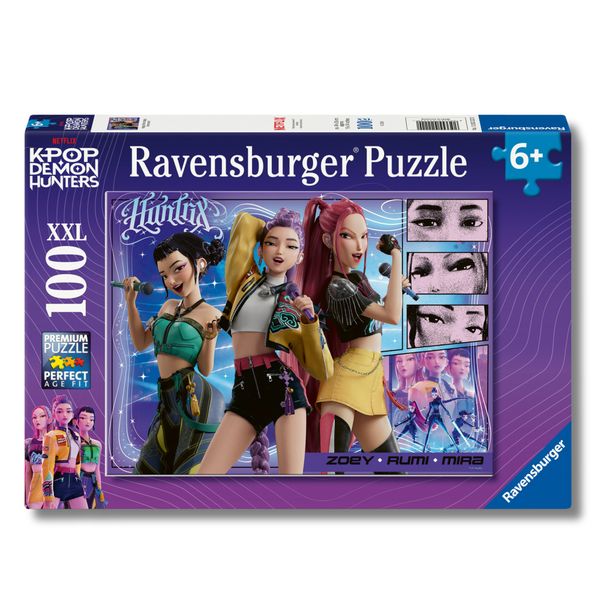 Ravensburger - k-pop demon hunters, puzzle 100 pezzi xxl di 49x36cm puzzle bambini 6 anni - NETLFIX, RAVENSBURGER, K-POP DEMON HUNTERS