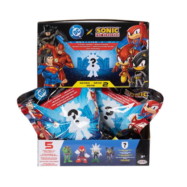 Dc x sonic - assortimento di personaggi articolati 6 cm - wave 2 - DC COMICS, Sonic