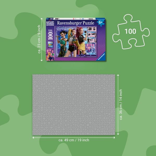 Ravensburger - k-pop demon hunters, puzzle 100 pezzi xxl di 49x36cm puzzle bambini 6 anni - NETLFIX, RAVENSBURGER, K-POP DEMON HUNTERS