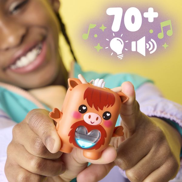 Hasbro nano-mals, cowbert la mucca highlander -  portachiavi interattivo - HASBRO GAMING